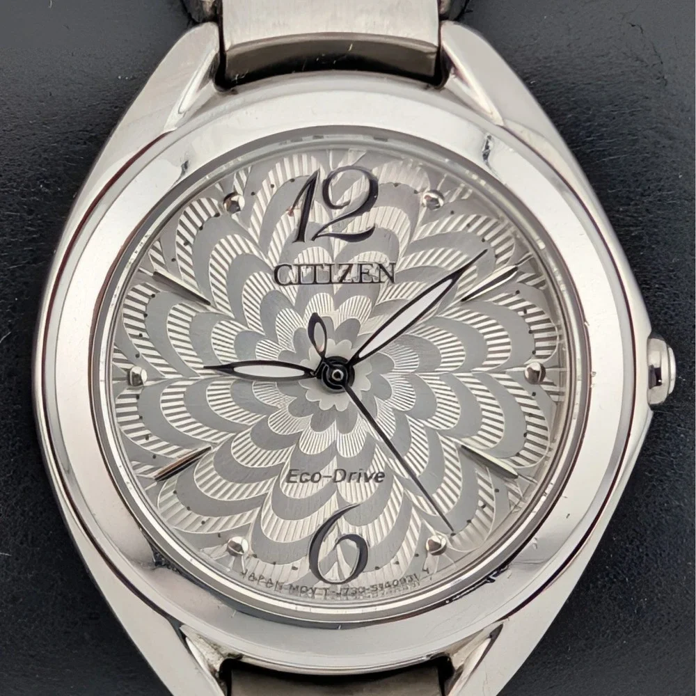 Citizen Eco-Drive Silhouette J730-S099552 Sapphire Crystal Floral Dial Watch WR - Picture 2 of 10